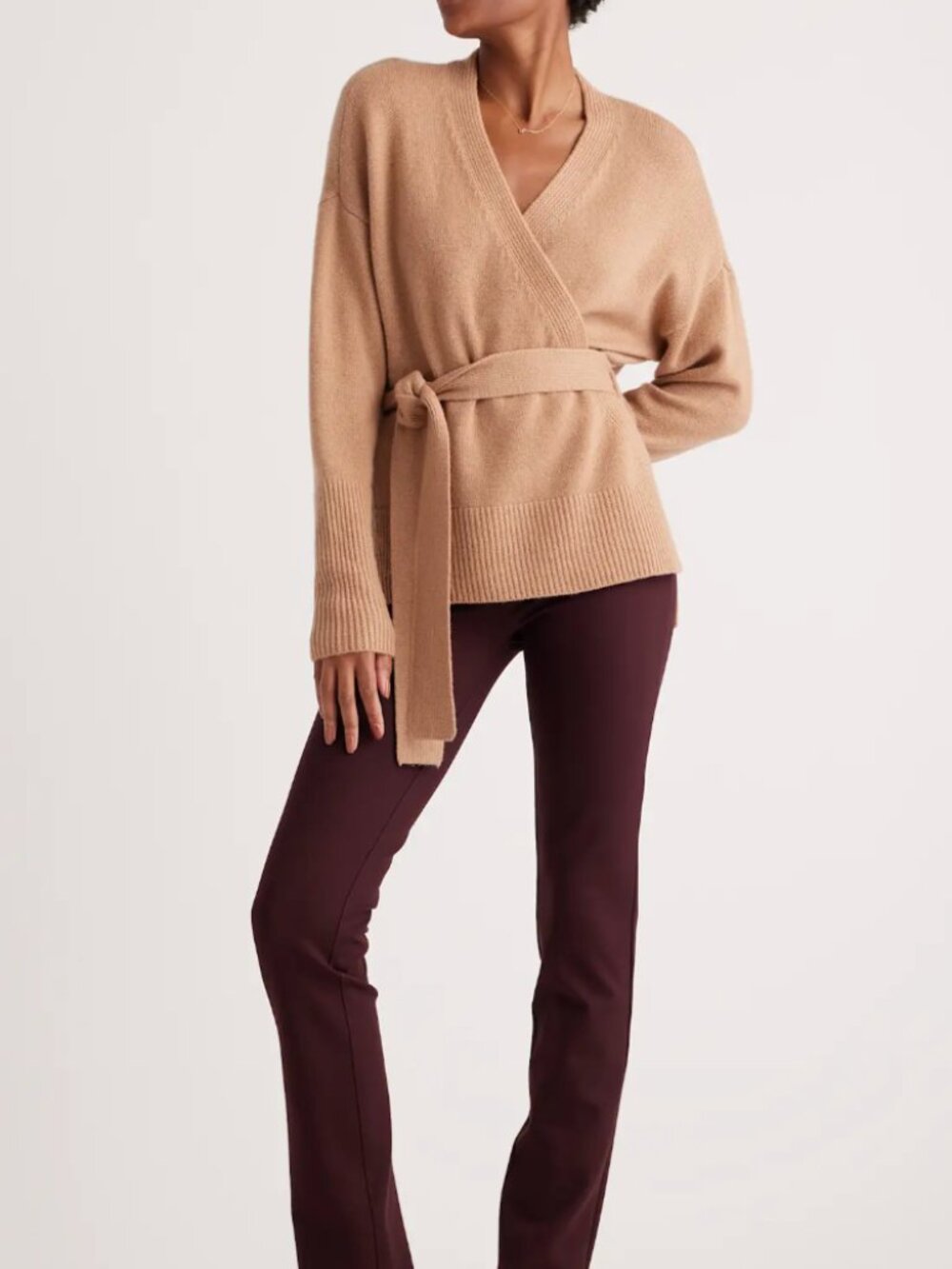Quince Womens Ultra Stretch Ponte Straight Leg Burgundy Pants Size XL TALL